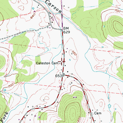 Topographic Map of Marion Baptist Church (historical), TN