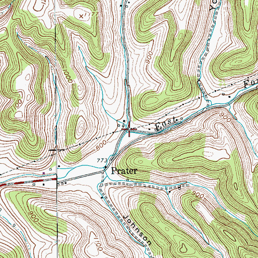 Topographic Map of Mason Hollow Branch, TN
