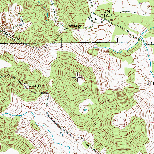 Topographic Map of Mason Mountain, TN