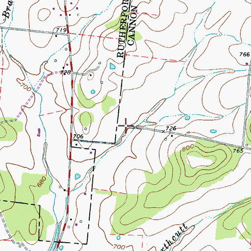 Topographic Map of McKnight Cemetery, TN
