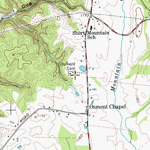 Topographic Map of Osment Chapel (historical), TN