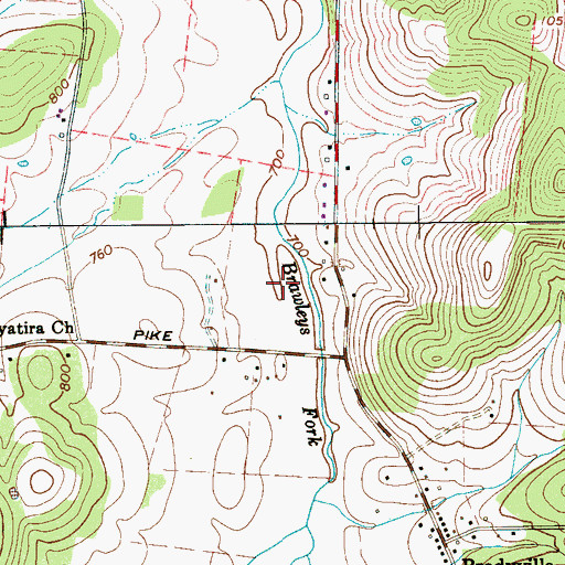 Topographic Map of Pallette Cemetery, TN