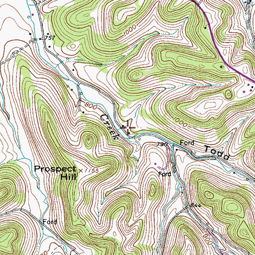 Topographic Map of Prospect Hill (historical), TN