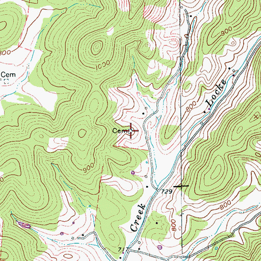 Topographic Map of Ready Cemetery, TN