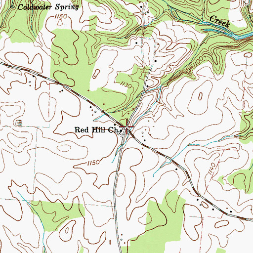 Topographic Map of Red Hill, TN