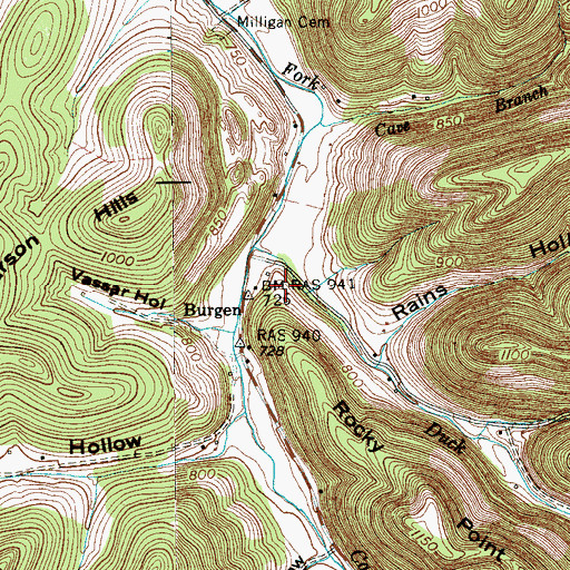 Topographic Map of Rocky Point Methodist Church (historical), TN