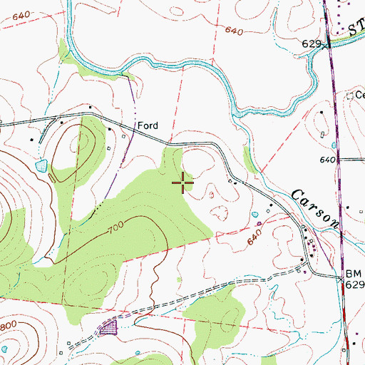 Topographic Map of Saffel Cemetery, TN