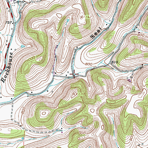 Topographic Map of Seal Hollow Branch, TN