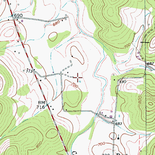 Topographic Map of Simpson Cemetery, TN