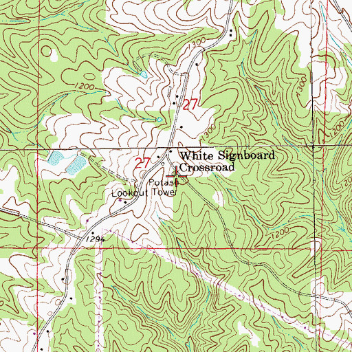 Topographic Map of Lookout Tower, AL