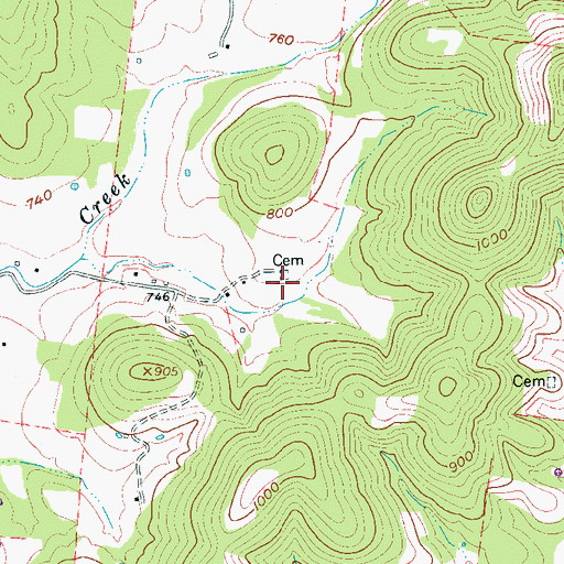 Topographic Map of Smith Cemetery, TN