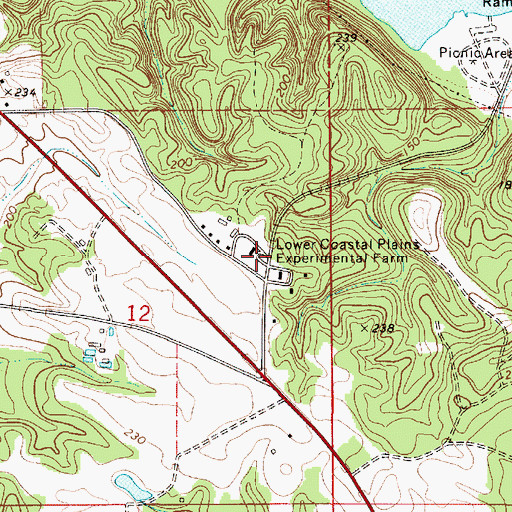 Topographic Map of Lower Coastal Plains Experimental Farm, AL