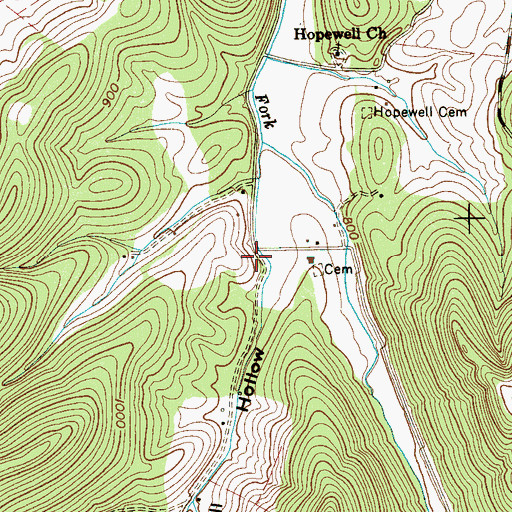 Topographic Map of Tolbertsville (historical), TN