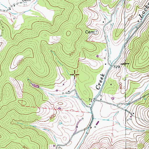 Topographic Map of Tucker Cemetery, TN