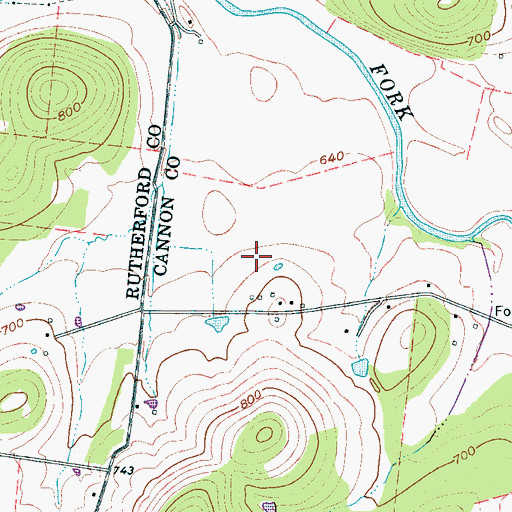 Topographic Map of Wood Cemetery, TN