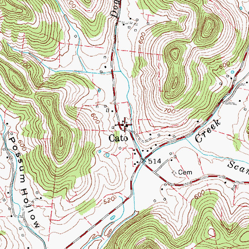 Topographic Map of Cato School (historical), TN