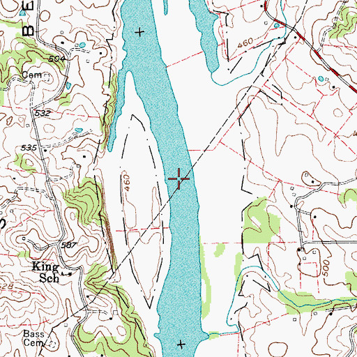 Topographic Map of Mills Island Bar, TN