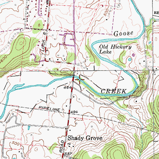 Topographic Map of Shady Grove Access Area, TN