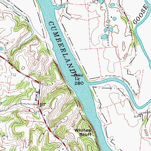 Topographic Map of Goose Creek Island (historical), TN