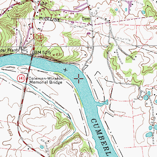 Topographic Map of Harts Ferry (historical), TN