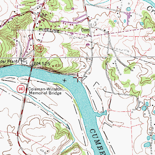 Topographic Map of Hartsville Access Area, TN