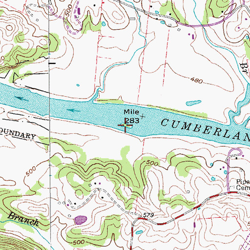 Topographic Map of Cotton Bar, TN