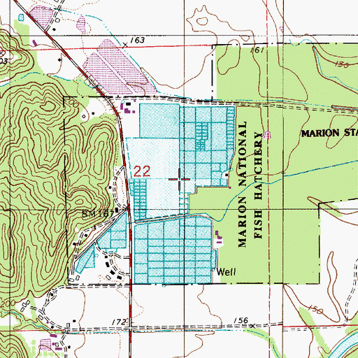 Topographic Map of Marion National Fish Hatchery, AL