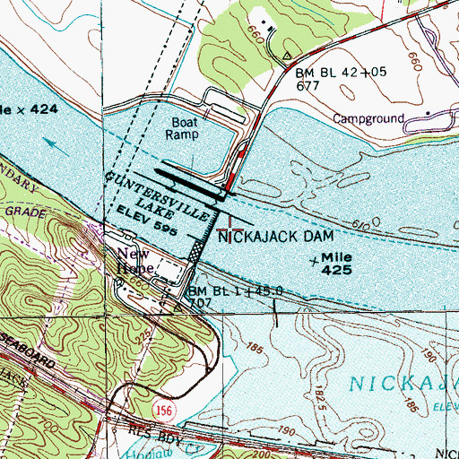 Topographic Map of Halls Ferry (historical), TN