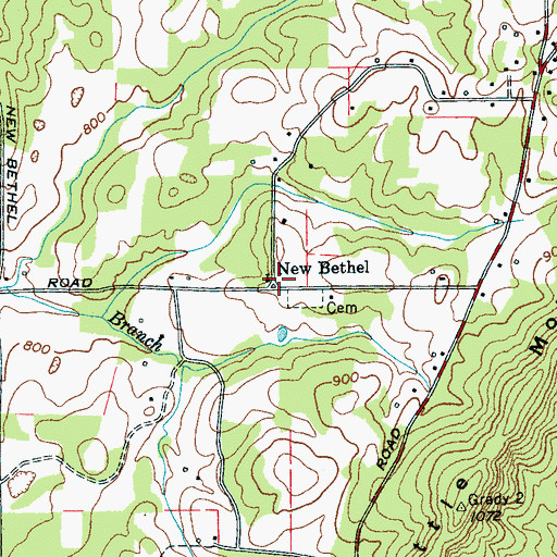 Topographic Map of New Bethel Baptist Church, TN