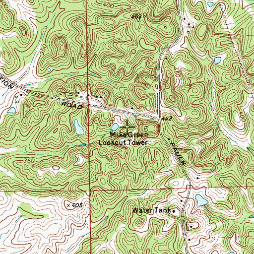 Topographic Map of Mike Green Lookout Tower, AL
