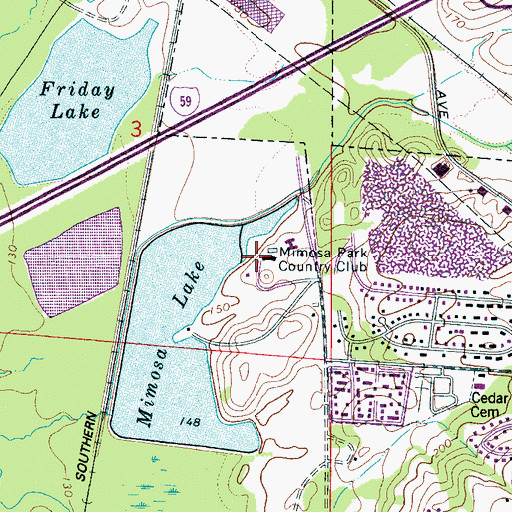 Topographic Map of The Links At Tuscaloosa, AL