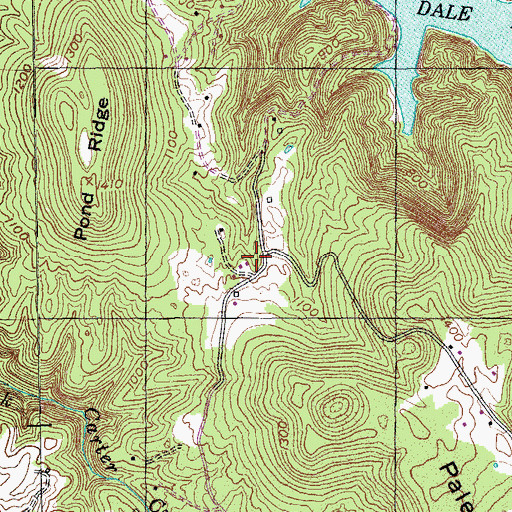Topographic Map of Ward (historical), TN