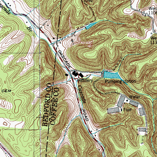 Topographic Map of McQuidys Mill (historical), TN