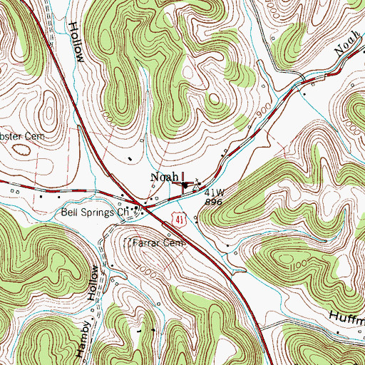 Topographic Map of Noah School (historical), TN