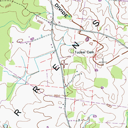 Topographic Map of Patmos School (historical), TN