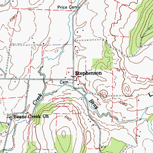 Topographic Map of Stephenson School (historical), TN