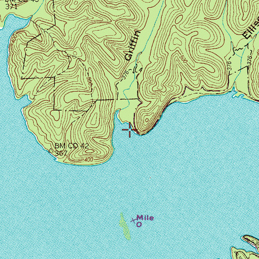 Topographic Map of Griffin (historical), TN