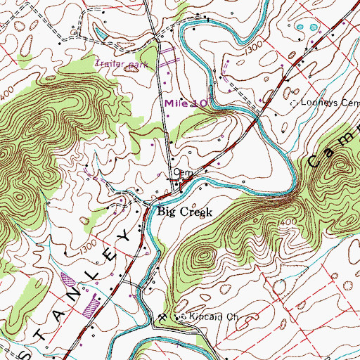 Topographic Map of Big Creek Baptist Church, TN