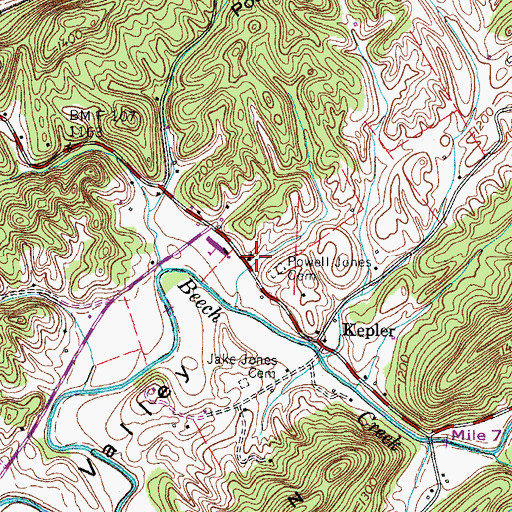 Topographic Map of Keplar Baptist Church, TN