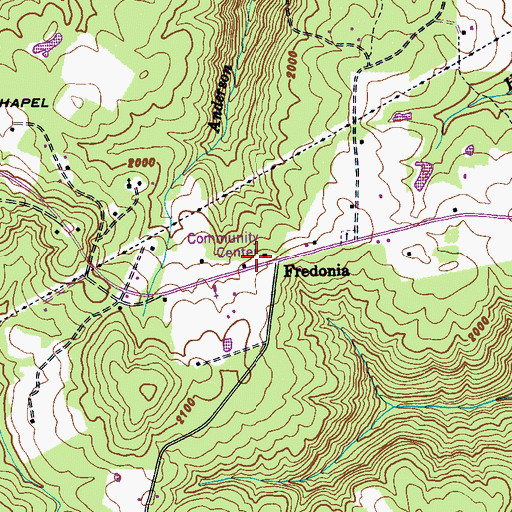 Topographic Map of Fredonia School (historical), TN