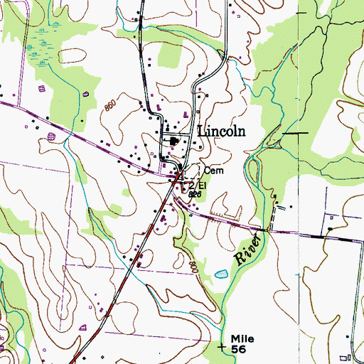 Topographic Map of Lincoln Baptist Church, TN