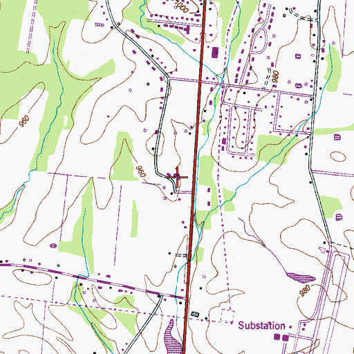 Topographic Map of Parks City Baptist Church, TN