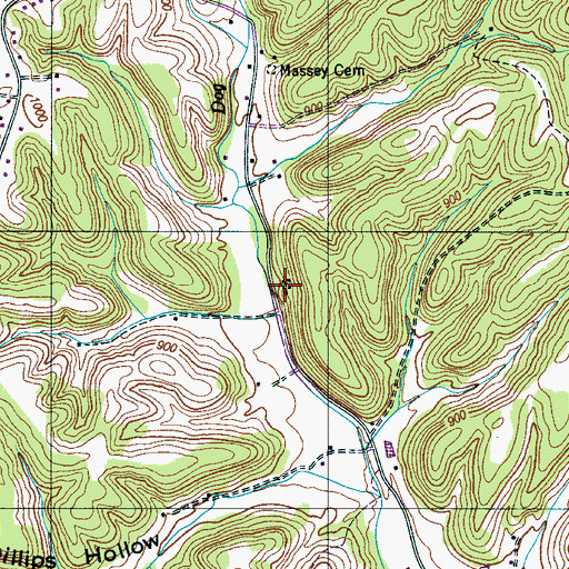 Topographic Map of Beech Grove Cemetery, TN