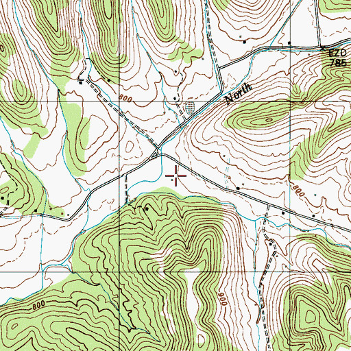 Topographic Map of Blue Creek School (historical), TN