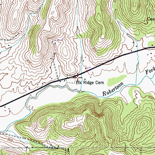 Topographic Map of Elk Ridge Presbyterian Church (historical), TN