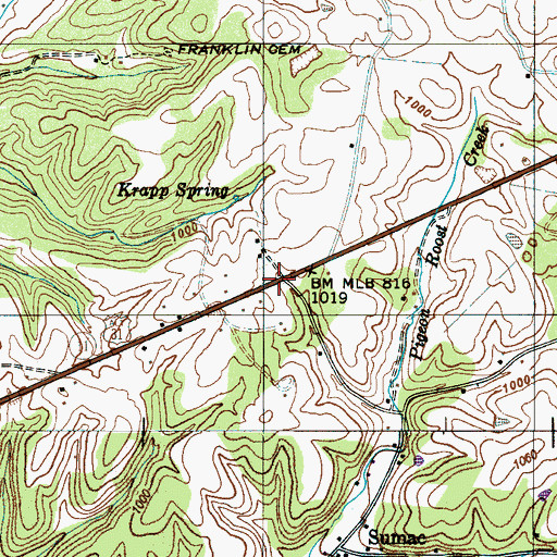 Topographic Map of Krapp Spring, TN