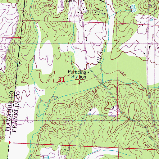 Topographic Map of Red Bay Pumping Station, AL