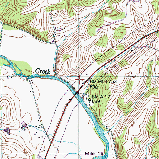 Topographic Map of Sugar Spring (historical), TN