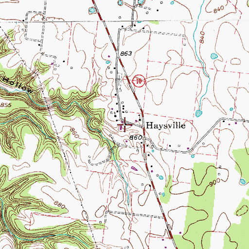 Topographic Map of Haysville United Methodist Church, TN