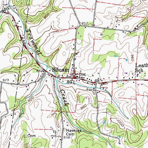 Topographic Map of Siloam Baptist Church, TN